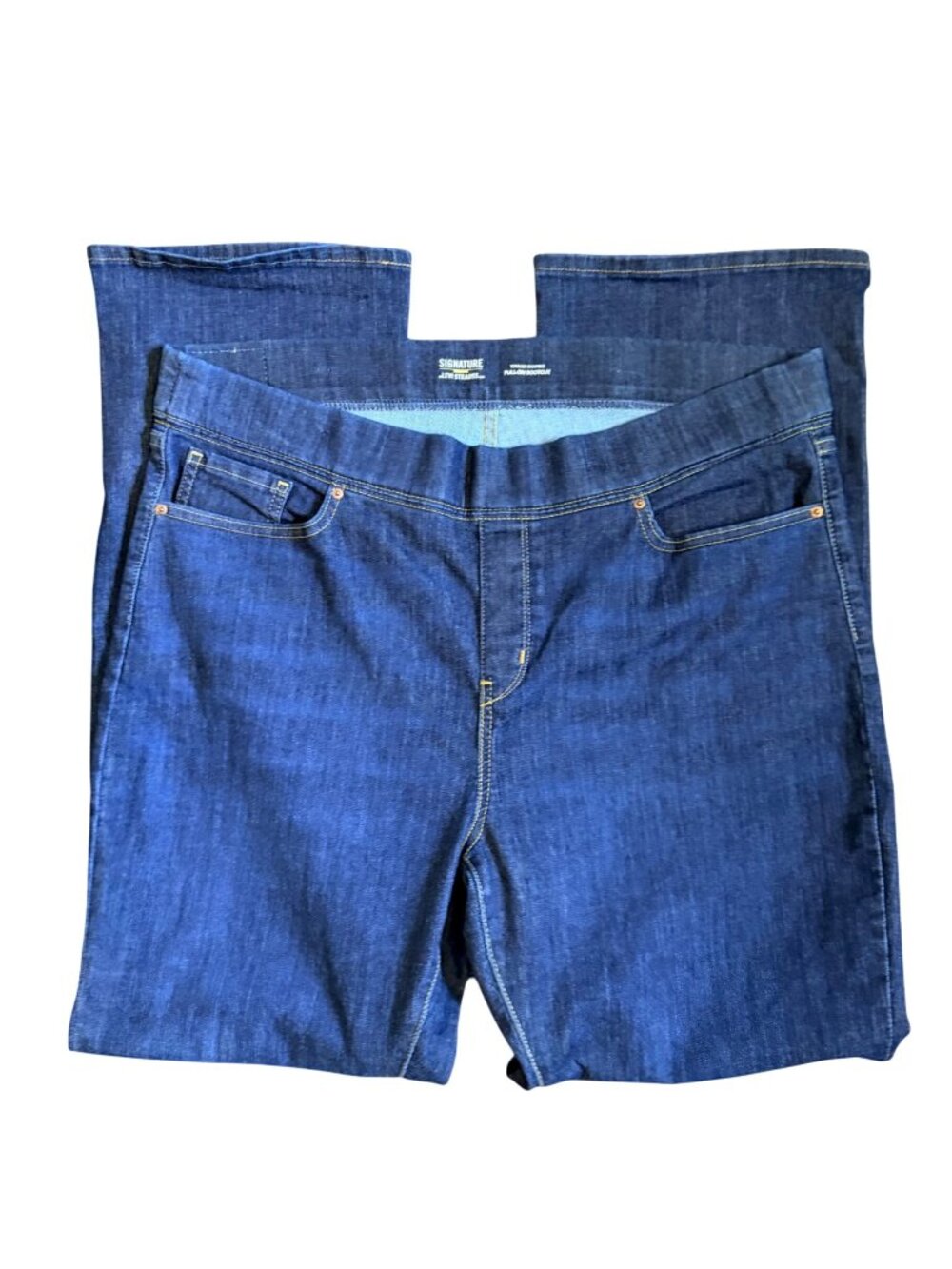 Signature By Levi Strauss Totally Shaping Pull-On Bootcut Jeans Size 18 M Dark W